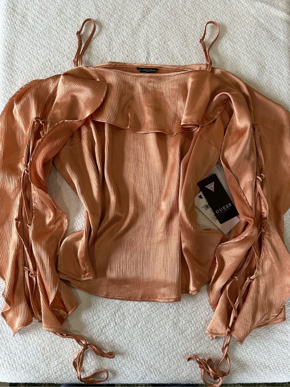 Copper Satin Blouse NWT Size M
